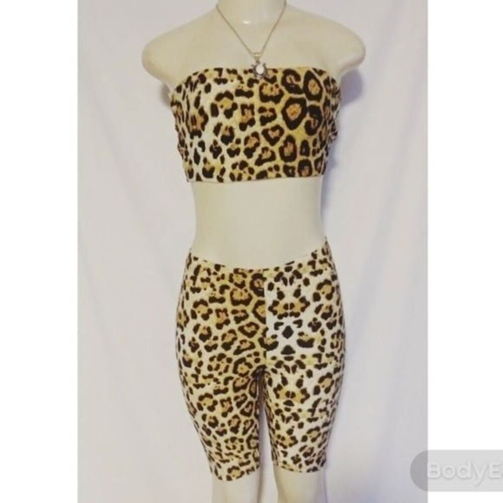 Leopard capri 2 piece  L